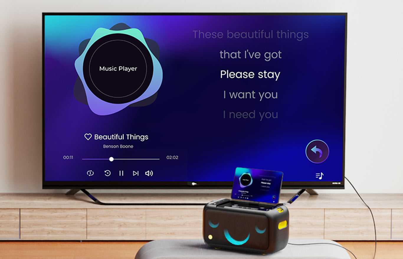 Ikarao Break X1, machine de karaoké pour la maison avec microphones sans fil et technologie audio avancée