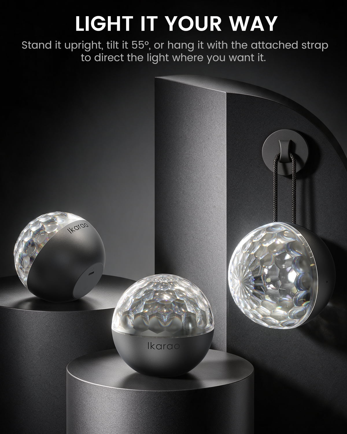 Ikarao Portable Karaoke Machine for Adults with Disco Ball Party Light, Built-in Lyrics Display Screen, 2 Wireless Microphones, 140W Speaker, HDMI TV Connection, Karaoke App, Bluetooth 5.4