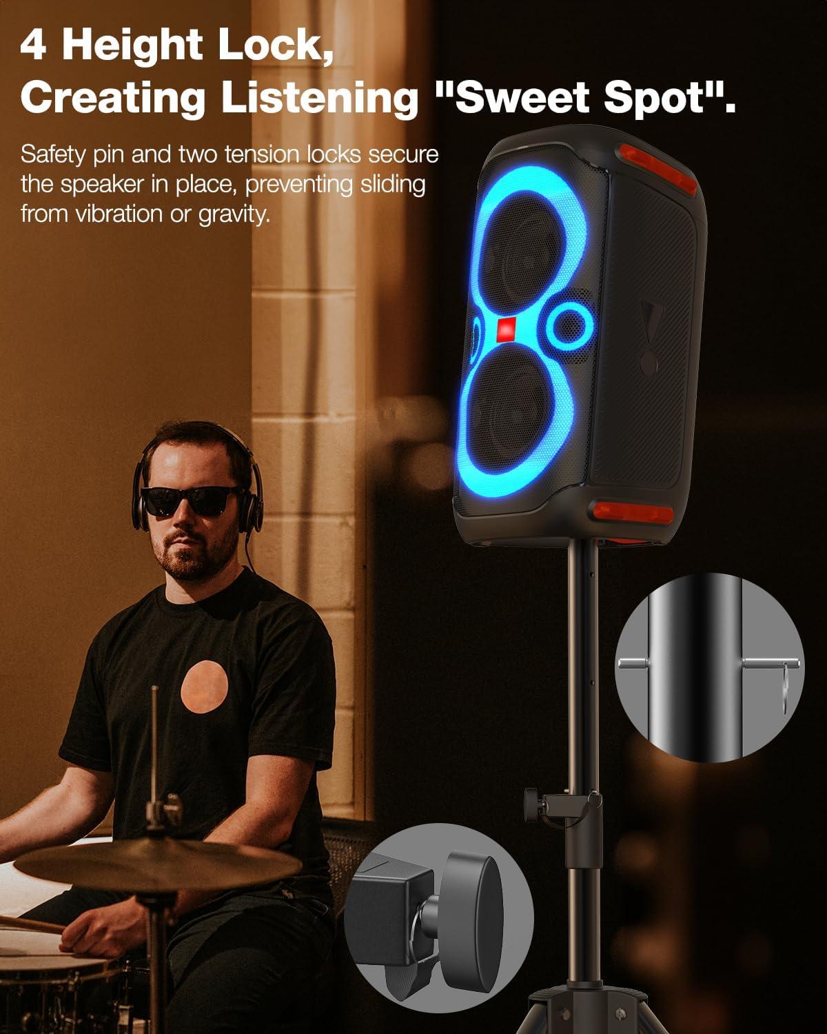 Ikarao Adjustable Speaker Stand - 4.1 to 6.6-Foot, Universal - Ikarao