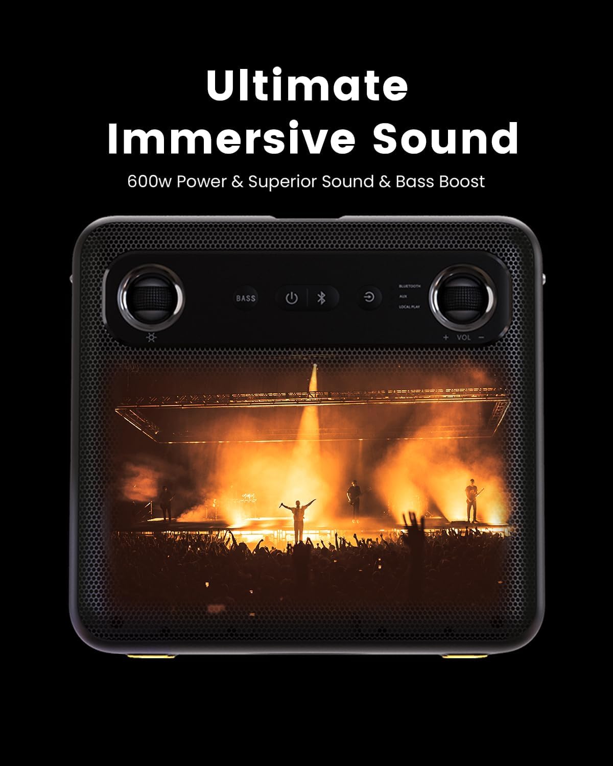 Ikarao Karaoke Machine with Mics Stand, Portable Bluetooth Speaker, 2 Wireless Mics, Lyrics Display, HDMI TV Connect, 8H Battery, Family & Travel Fun